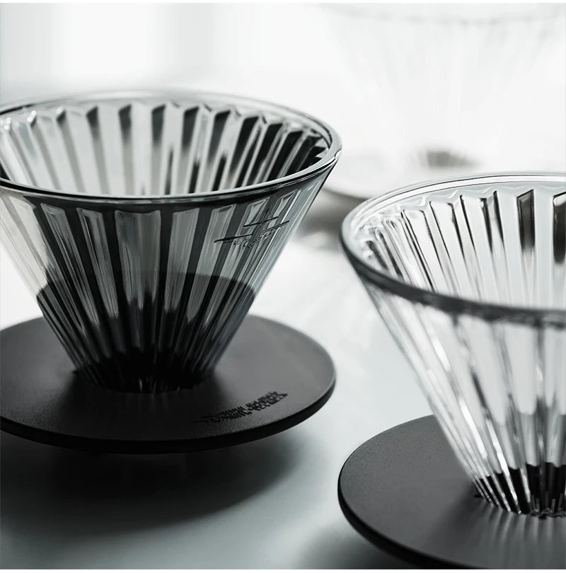 MHW-3BOMBER Glass Coffee Filter Cups and Espresso Filter Paper Set Reusable Cone Pour Over Coffee Dripper Filters Accessorie