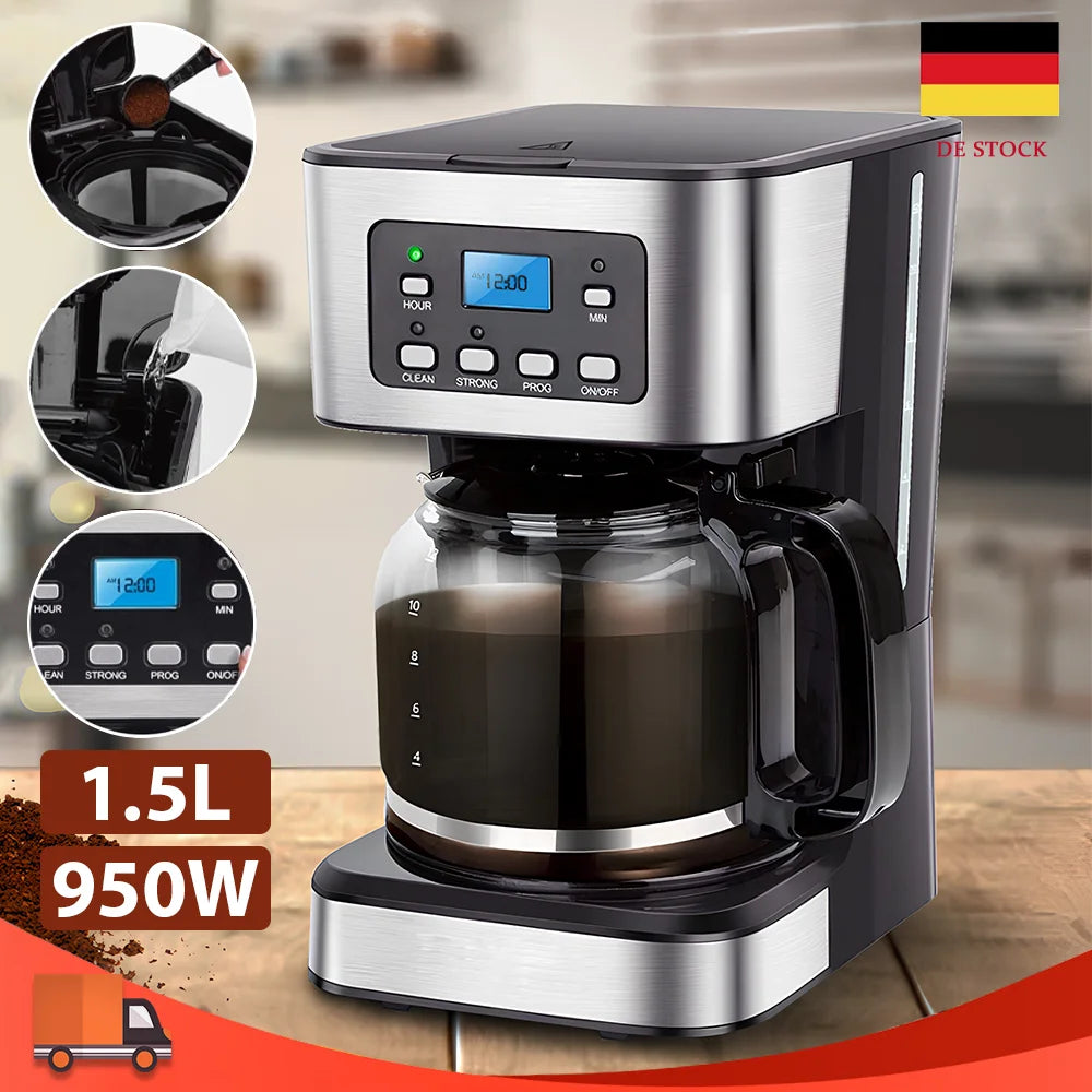 Automatic Espresso Coffee Machine Temperature Adjustable Cold/Hot Super Slim Coffee Maker Machine Ground Coffee Cafeteria