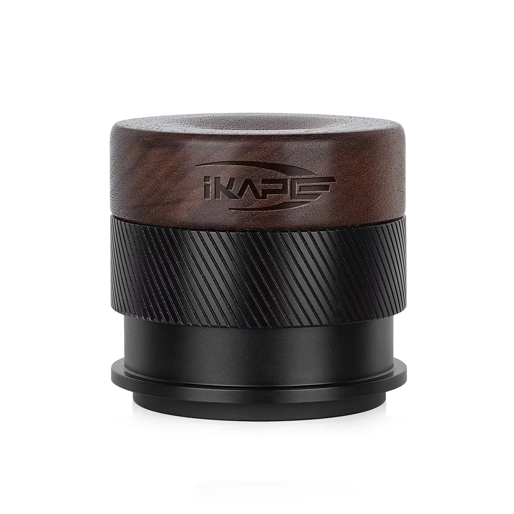 IKAPE Espresso Wooden V4 Calibrated Tamper,  Fit 51/54/58mm，Coffee Walnut Tamper with Titanium PVD Coating Base and Spring Loade