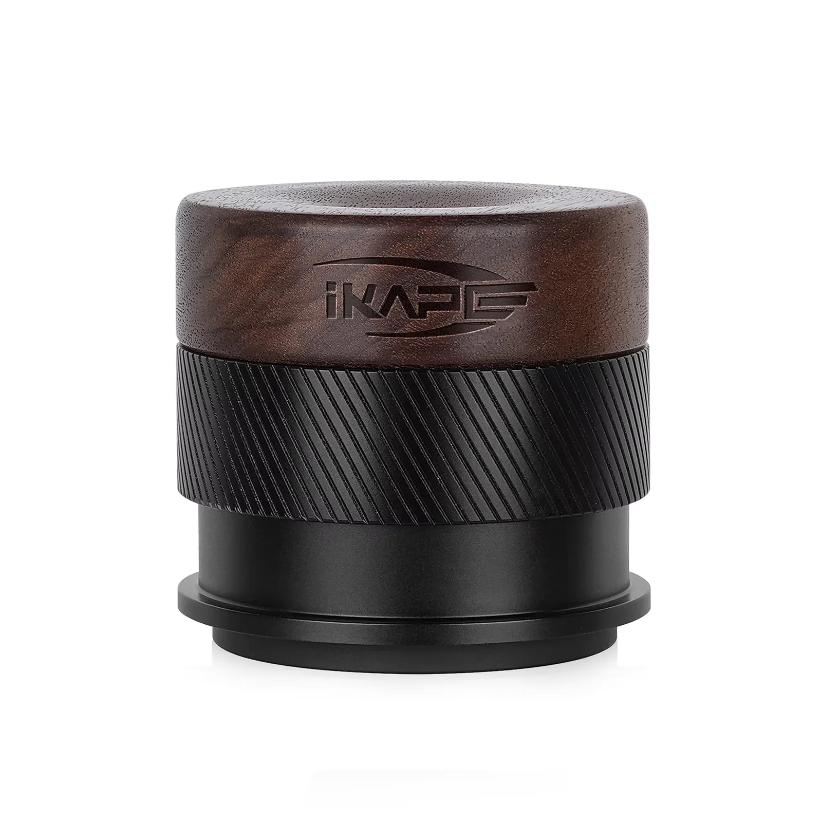 IKAPE Espresso Wooden V4 Calibrated Tamper,  Fit 51/54/58mm，Coffee Walnut Tamper with Titanium PVD Coating Base and Spring Loade