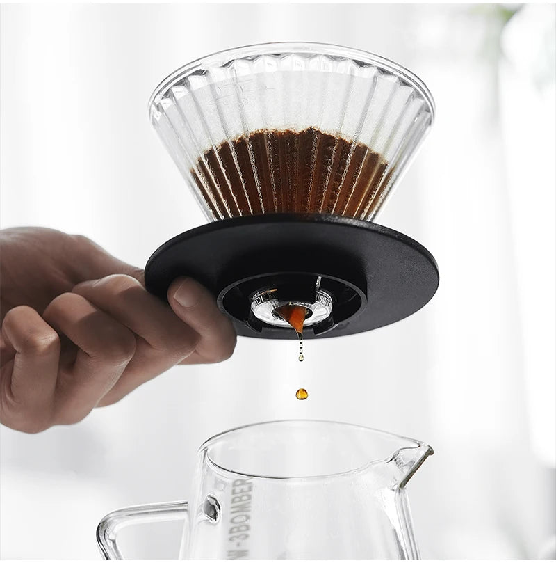 MHW-3BOMBER Glass Coffee Filter Cups and Espresso Filter Paper Set Reusable Cone Pour Over Coffee Dripper Filters Accessorie