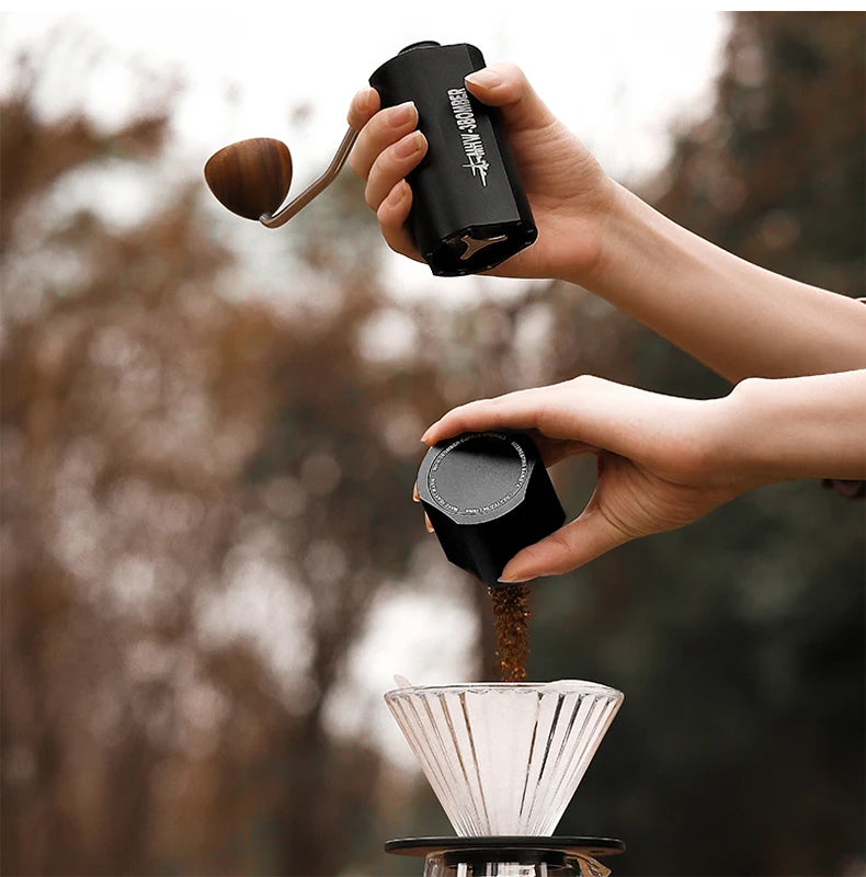 MHW-3BOMBER 38mm Manual Coffee Grinder Magnetic 7 Core Stainless Steel Burr 24 Adjustable Settings Home Barista Accessories