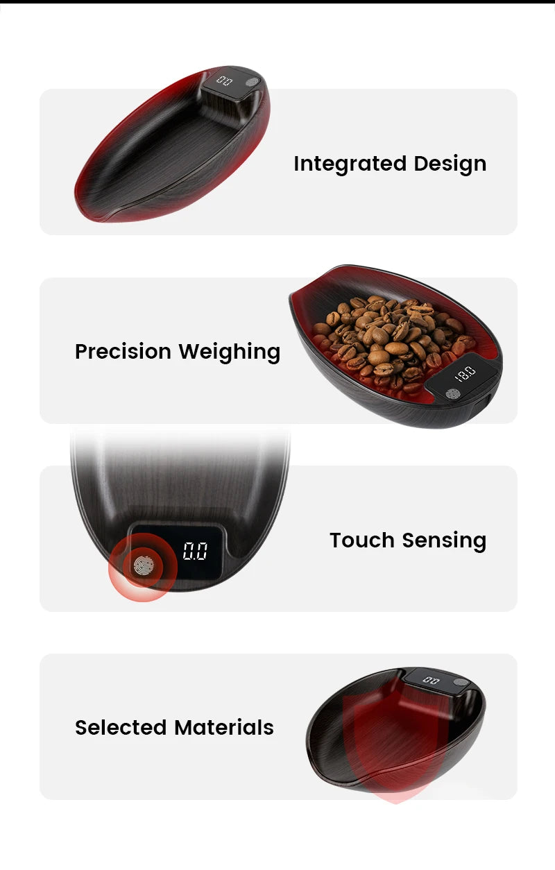 MHW-3BOMBER MVE Coffee Scale ABS Food Kitchen Scale 0.3g Precise Integrated Design with Timer for Espresso Pour Over Brewing