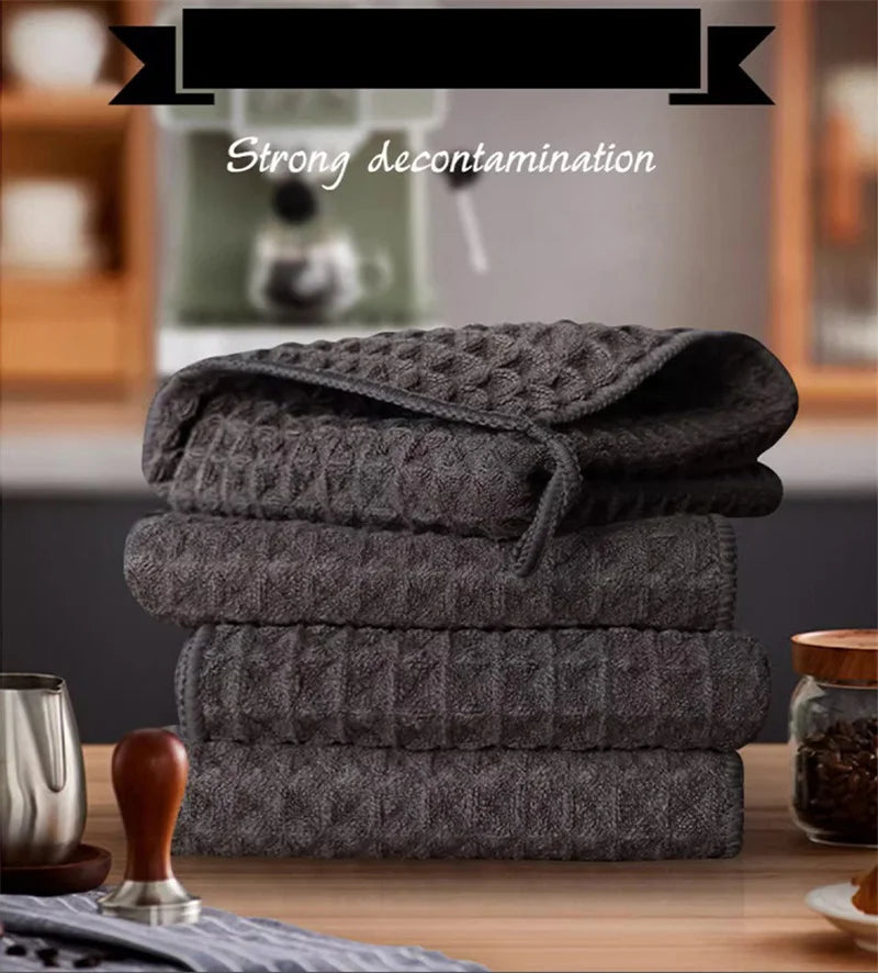 1/4Pcs Coffee Bar Cleaning Towels Super Absorbent Microfiber Cleaning Cloth Towel Home Barista Clean Tool Coffee Machine Cleaner