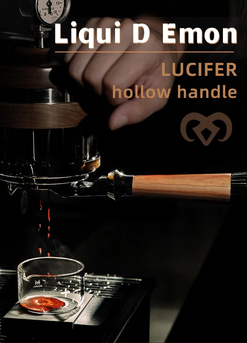 MUVNA Espresso Bottomless Portailfter Lucifer Series, Naked Portafilter with Basket Fits E61/Nuova/Delonghi/Breville Machines