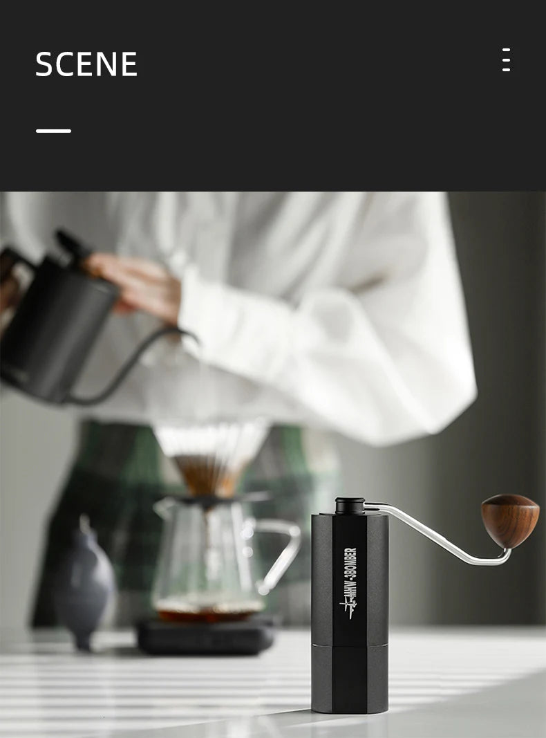 MHW-3BOMBER 38mm Manual Coffee Grinder Magnetic 7 Core Stainless Steel Burr 24 Adjustable Settings Home Barista Accessories