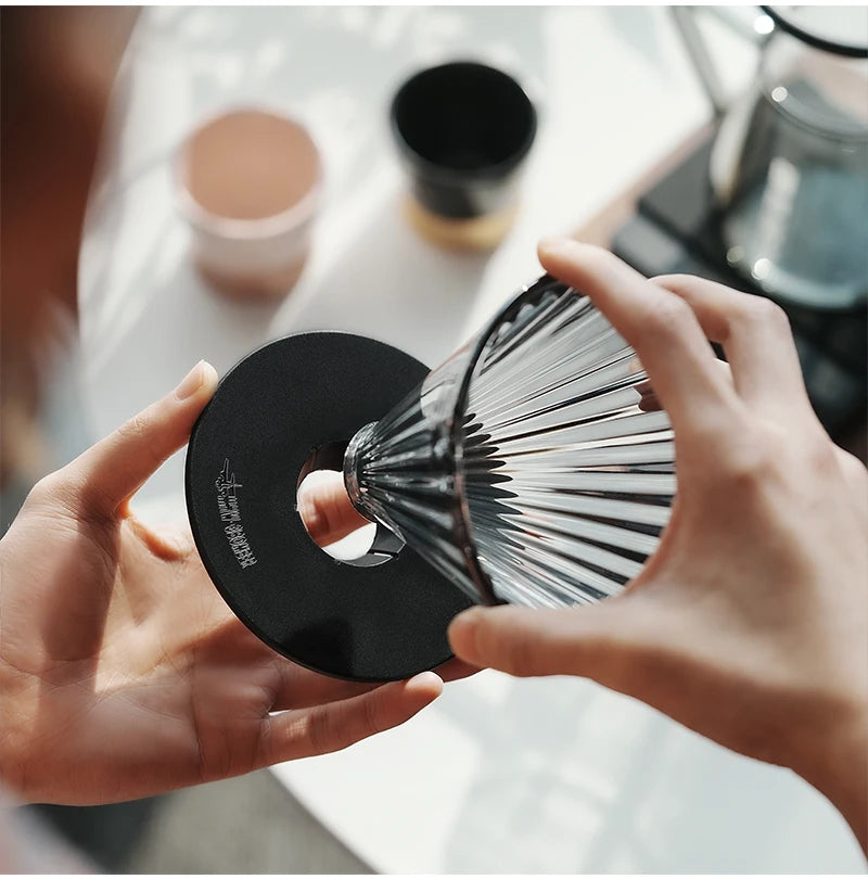 MHW-3BOMBER Glass Coffee Filter Cups and Espresso Filter Paper Set Reusable Cone Pour Over Coffee Dripper Filters Accessorie