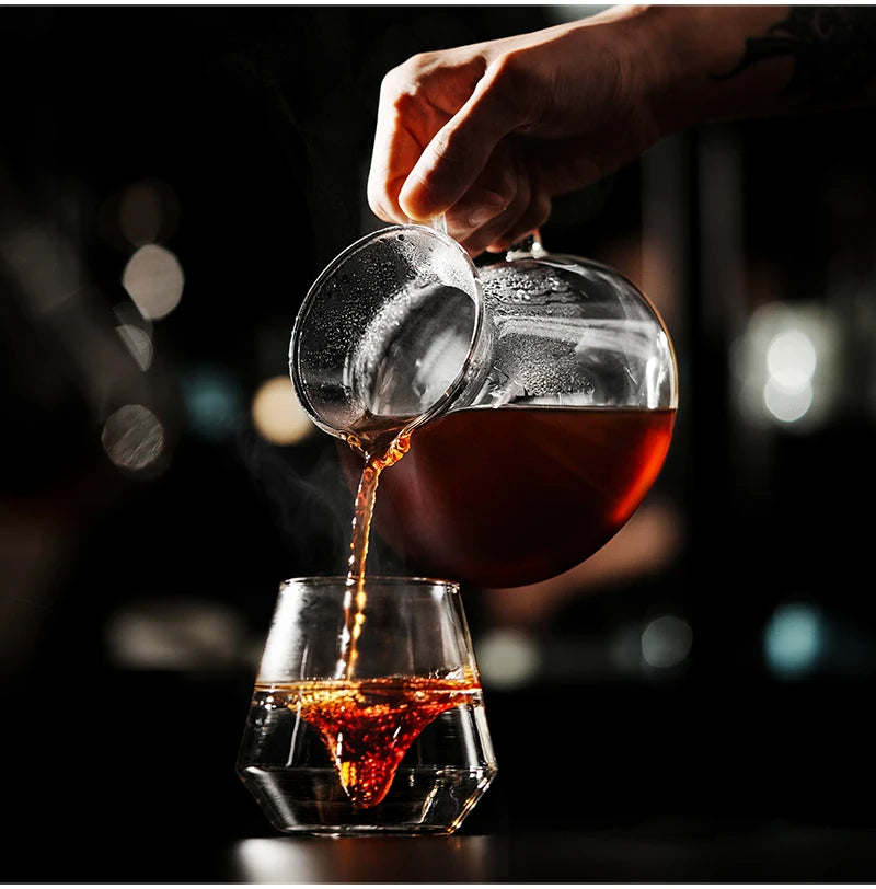 MHW-3BOMBER Hill Coffee Server Guide Extraction Pour Over Coffee Server Ergonomic Handle High-Borosilicate Glass For Barista