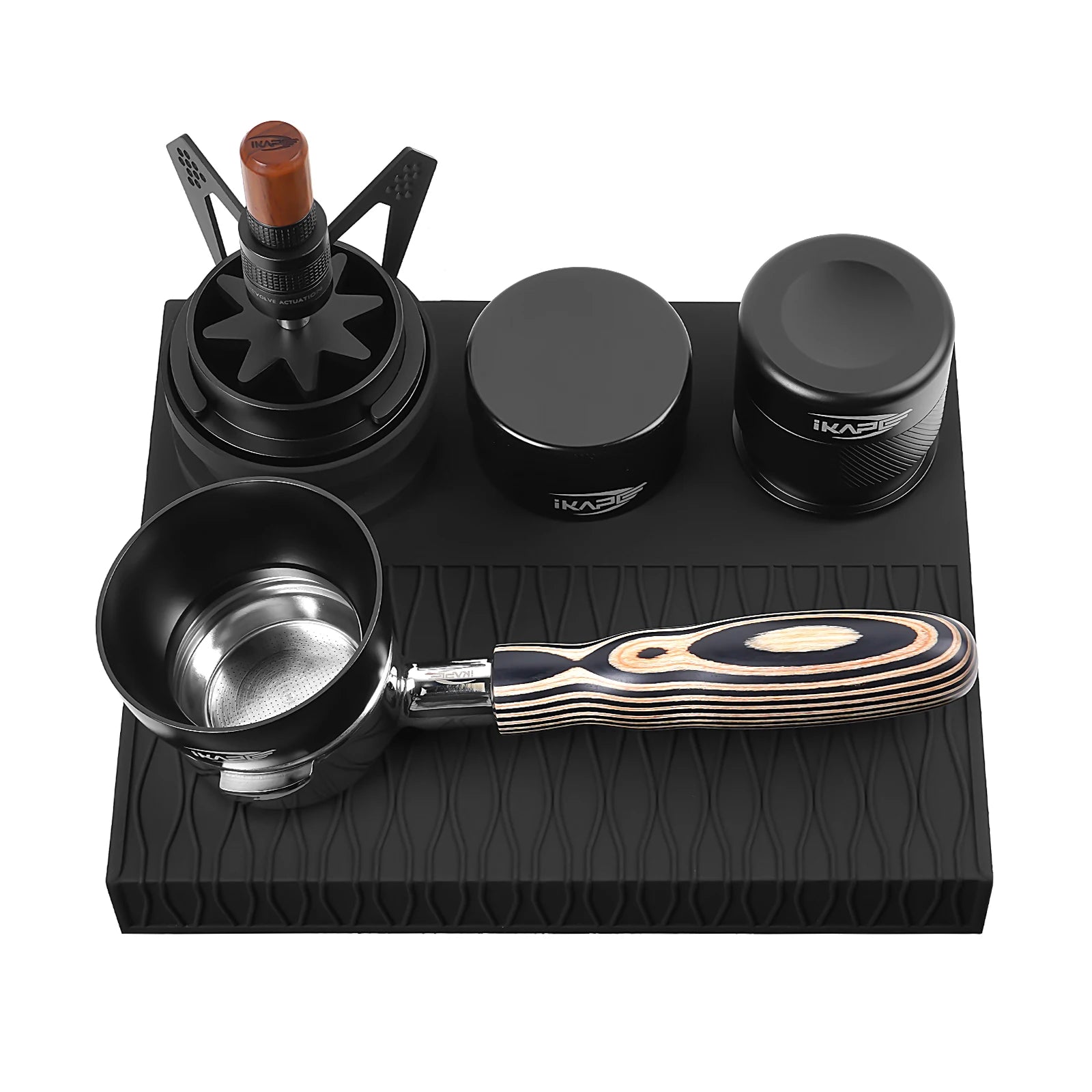 IKAPE Espresso Tamping Mat, Food Grade Silicone Coffee Tamper Mat, Portafilter Tamp Mat Espresso Accessory for Baristas