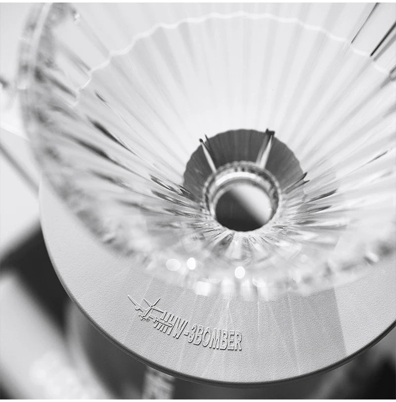 MHW-3BOMBER Glass Coffee Filter Cups and Espresso Filter Paper Set Reusable Cone Pour Over Coffee Dripper Filters Accessorie