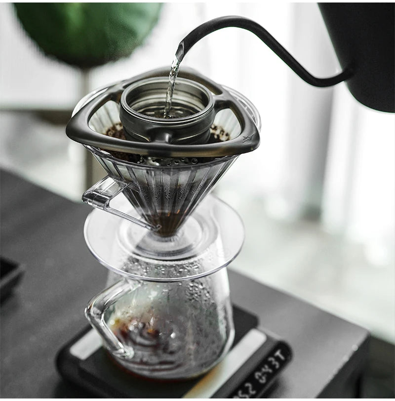 MHW-3BOMBER Pour-Over Coffee Splitter Control Flow Rate Coffee Dripper Portable Coffee Filter for Travel/Camping/Backpacking
