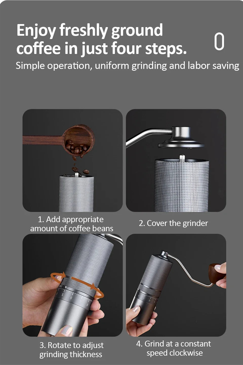 New Manual Coffee Grinder 5/6/7 Core Professional Espresso Bean Coffee Grinder Mill External Adjustable Coffee Maker for Home