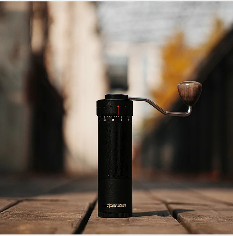 MHW-3BOMBER Manual Coffee Grinder 0.016mm/Click Conical Burr for Espresso Pour Over Adjustable Stainless Steel Barista Tool