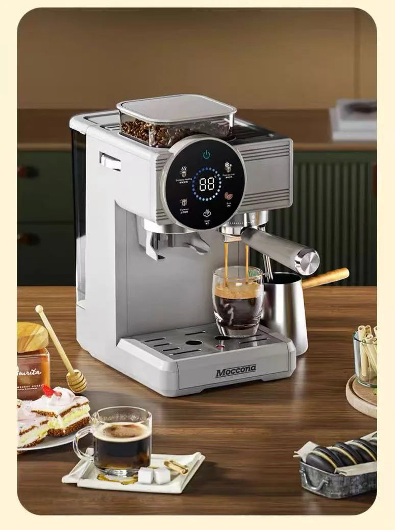 High-Performance Commercial Espresso Machine Touch Screen Temperature Display Automatic Coffee Machine with Milk Tank for Bakery