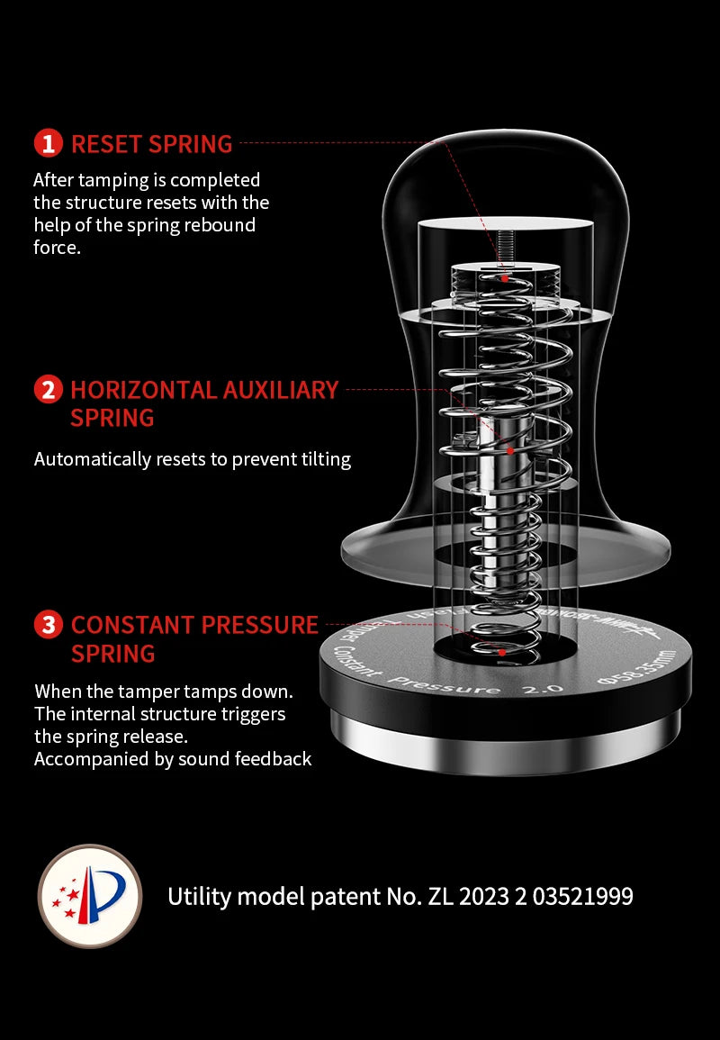 MHW-3BOMBER Constant Pressure Coffee Tamper 45.5mm 49.7mm 51mm 53.35mm 58mm 58.5mm Espresso Flat Tampers Loaded Barista Tool