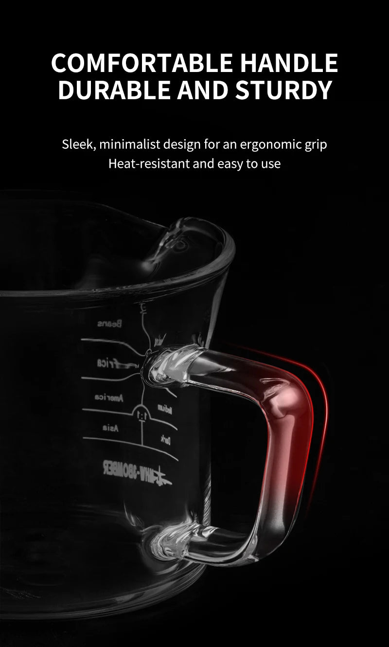 MHW-3BOMBER 120ML Glass Measuring Cup Single & Double Spout Espresso Measuring Cup with Scale Barista Tool Coffee Accessories