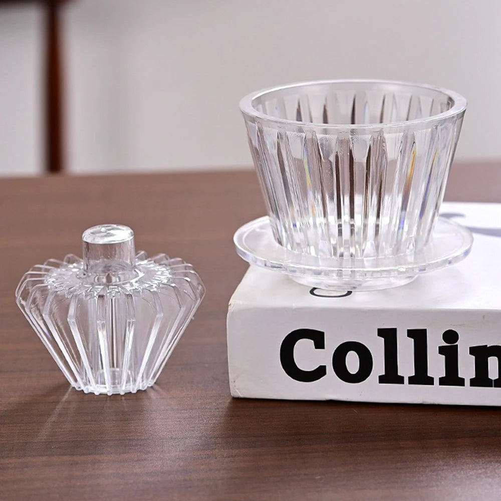 1-4 People Hand-making Coffee Filter Paper Cake Acrylic Coffee Filter Cup Filter Paper Press Household Coffee Accessories
