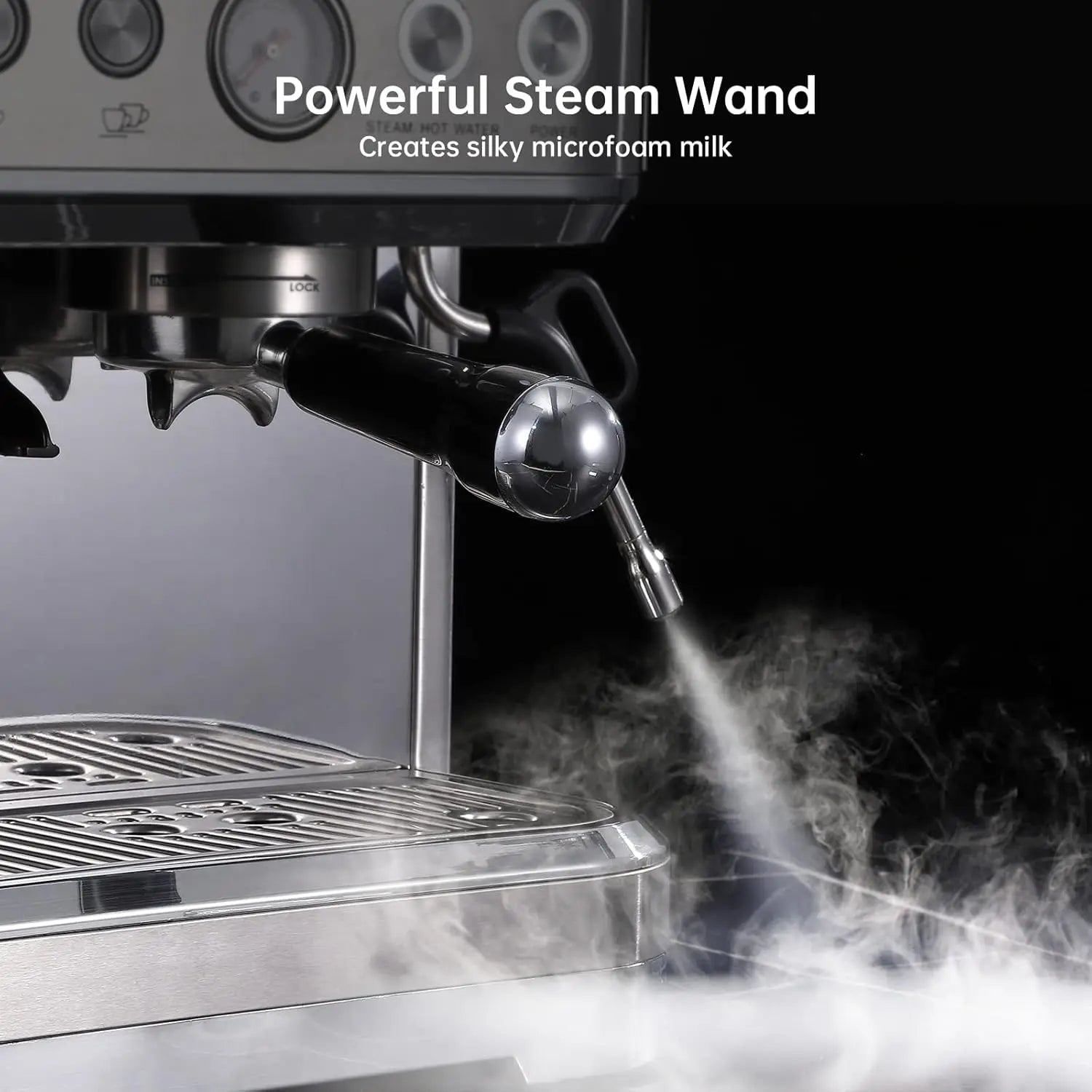 Espresso Machine with Milk Frother and Grinder, 15 Bar Automatic Espresso Coffee Machine All In One Coffee Maker