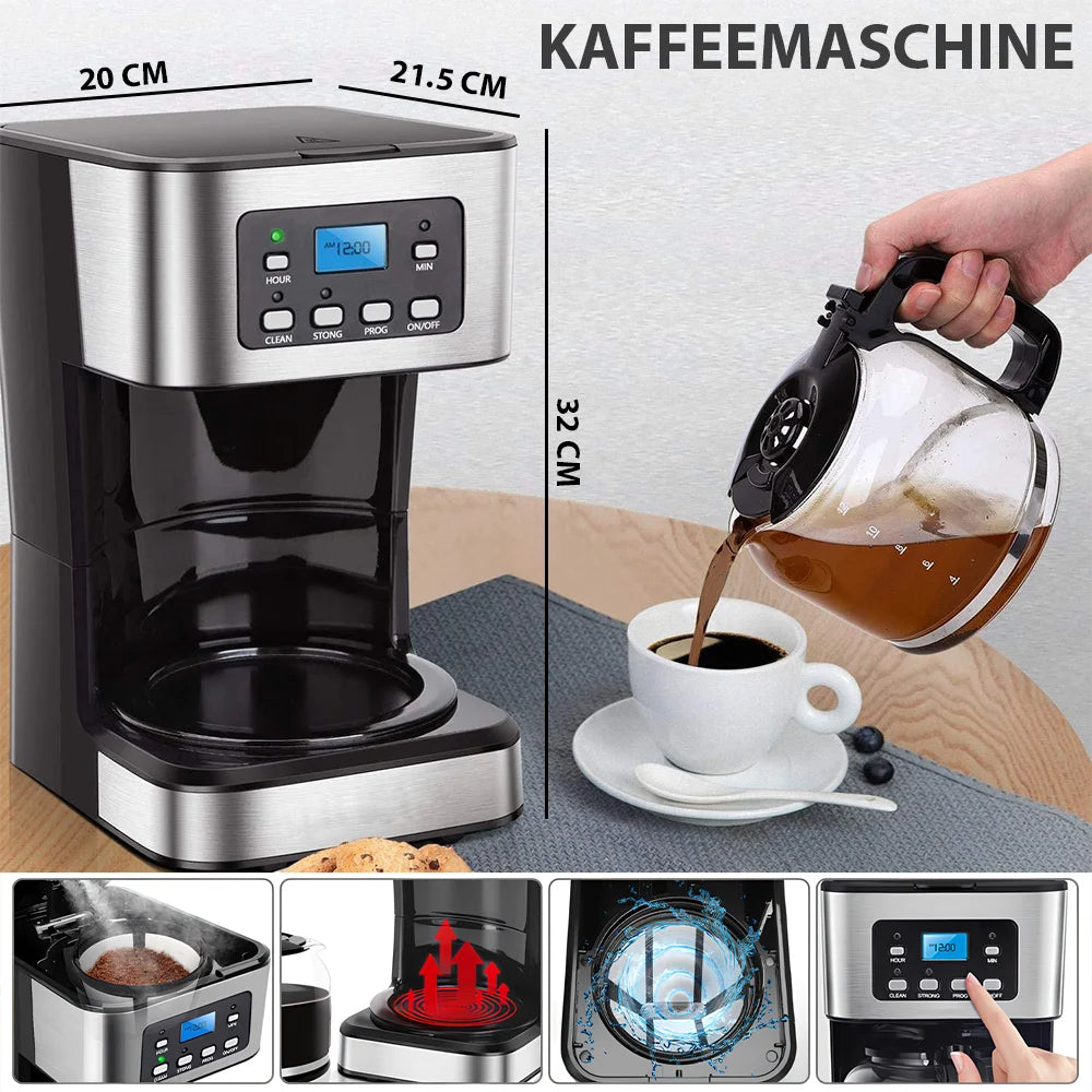 Automatic Espresso Coffee Machine Temperature Adjustable Cold/Hot Super Slim Coffee Maker Machine Ground Coffee Cafeteria