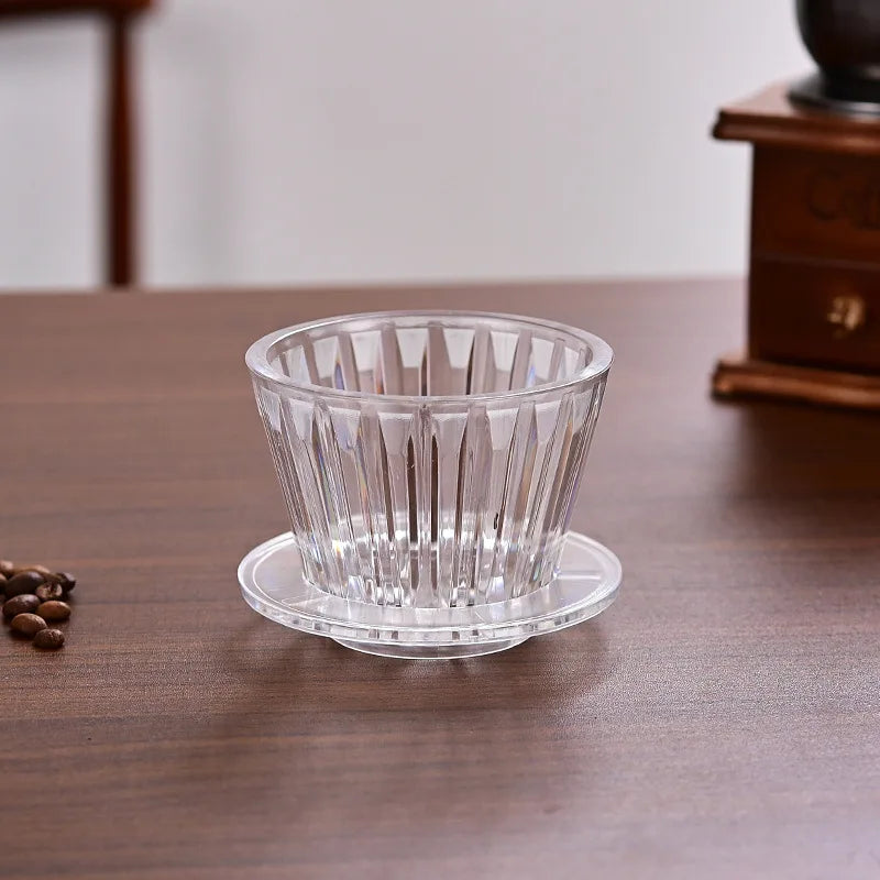 1-4 People Hand-making Coffee Filter Paper Cake Acrylic Coffee Filter Cup Filter Paper Press Household Coffee Accessories
