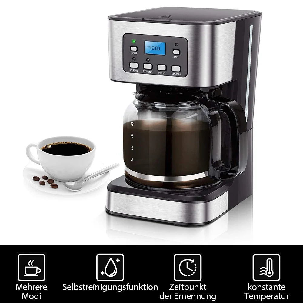 Automatic Espresso Coffee Machine Temperature Adjustable Cold/Hot Super Slim Coffee Maker Machine Ground Coffee Cafeteria