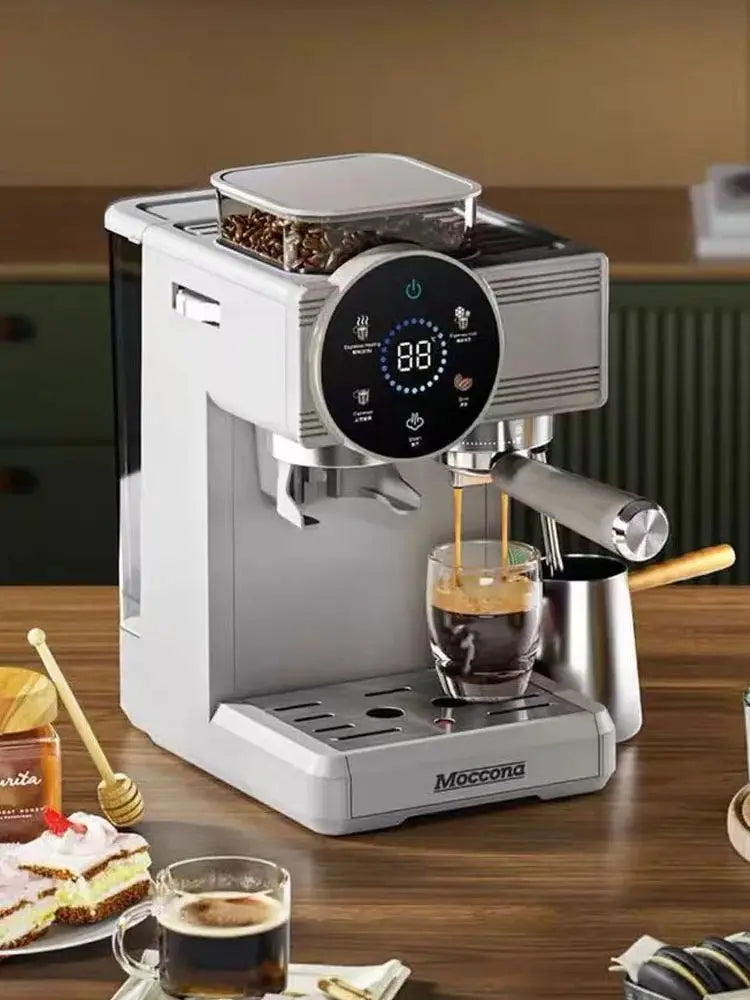 High-Performance Commercial Espresso Machine Touch Screen Temperature Display Automatic Coffee Machine with Milk Tank for Bakery