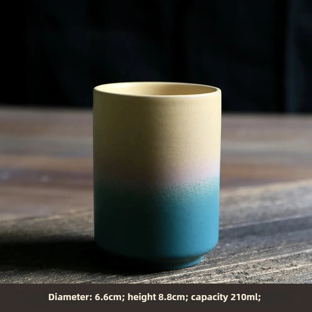 Japanese Style Handmade Stoneware Tea Cup Kung Fu Tea Set Tea Cup Small Single Cup Ancient Style Quiet Road Cup Bowl Teacup